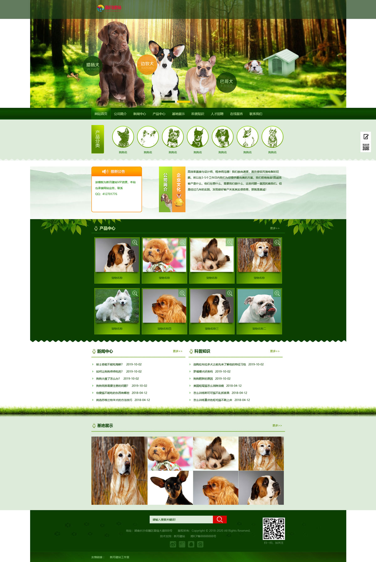 响应式宠物饲养育种机构网站模板